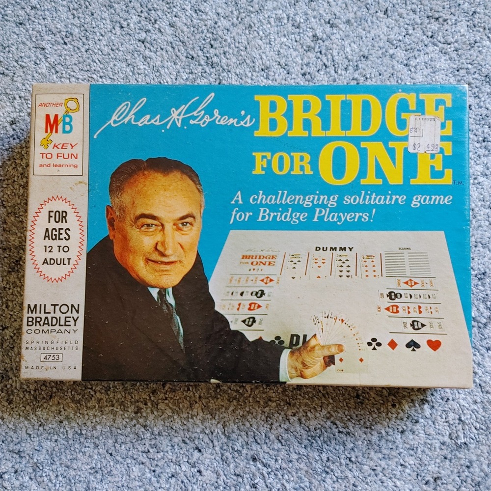 Vintage 1967 Milton Bradley Bridge for One Charles H Goren Solitaire Game 4753